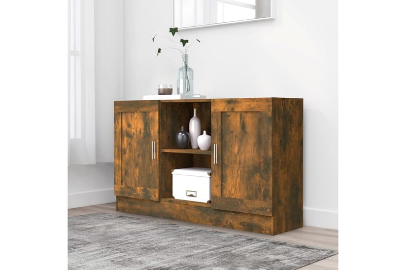 beBasic Skjenk røkt eik 120x30,5x70 cm konstruert tre - Brun - Sideboard & skjenker