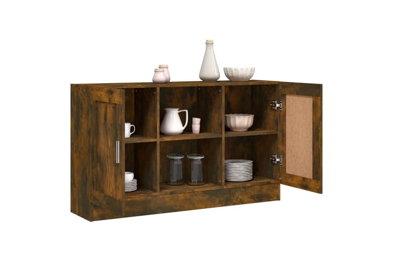 beBasic Skjenk røkt eik 120x30,5x70 cm konstruert tre - Brun - Sideboard & skjenker