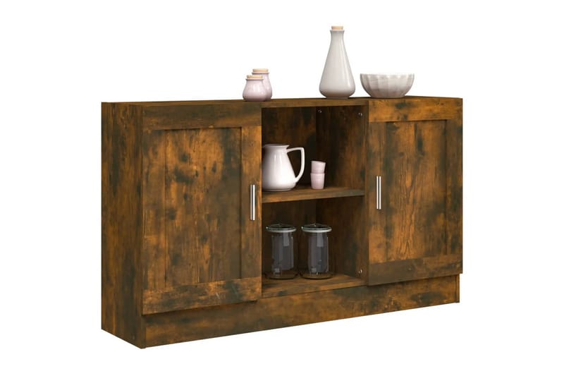 beBasic Skjenk røkt eik 120x30,5x70 cm konstruert tre - Brun - Oppbevaring - Oppbevaringsmøbler - Sideboard & skjenker