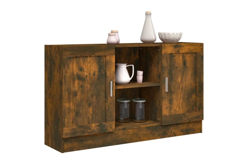 beBasic Skjenk røkt eik 120x30,5x70 cm konstruert tre - Brun - Sideboard & skjenker