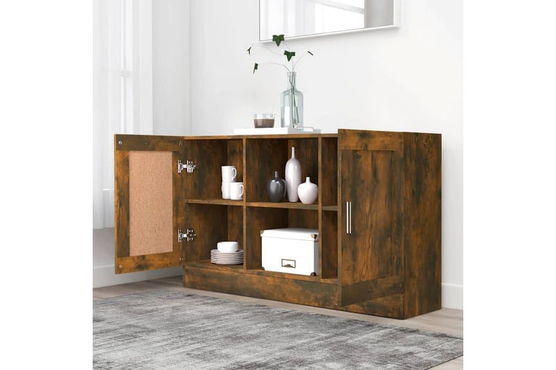 beBasic Skjenk røkt eik 120x30,5x70 cm konstruert tre - Brun - Sideboard & skjenker