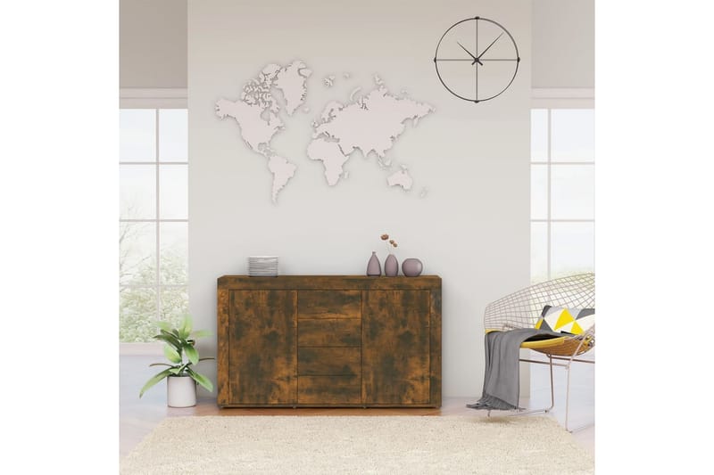 beBasic Skjenk røkt eik 120x36x69 cm konstruert tre - Brun - Oppbevaring - Oppbevaringsmøbler - Sideboard & skjenker