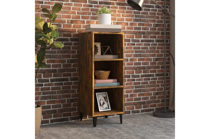 beBasic Skjenk røkt eik 34,5x32,5x90 cm konstruert tre - Brun - Oppbevaring - Oppbevaringsmøbler - Sideboard & skjenker