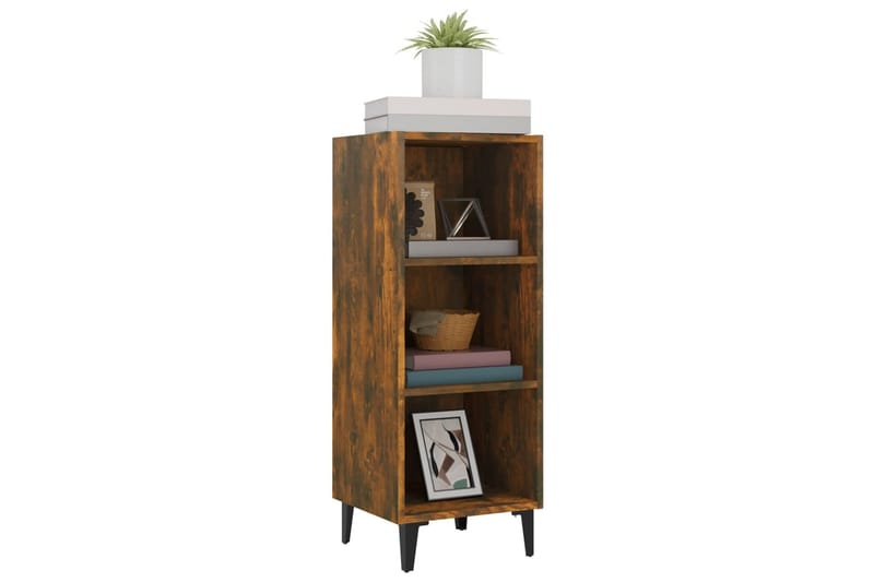 beBasic Skjenk røkt eik 34,5x32,5x90 cm konstruert tre - Brun - Sideboard & skjenker