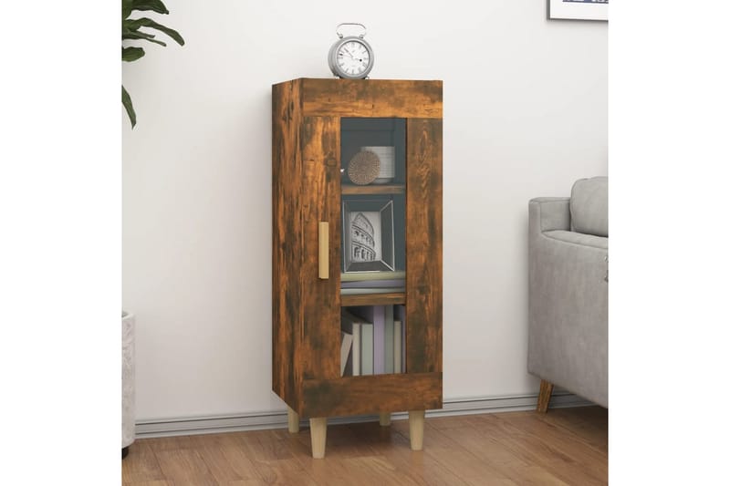 beBasic Skjenk røkt eik 34,5x34x90 cm konstruert tre - Brun - Sideboard & skjenker