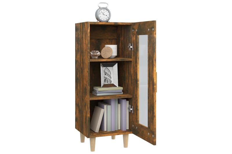 beBasic Skjenk røkt eik 34,5x34x90 cm konstruert tre - Brun - Sideboard & skjenker