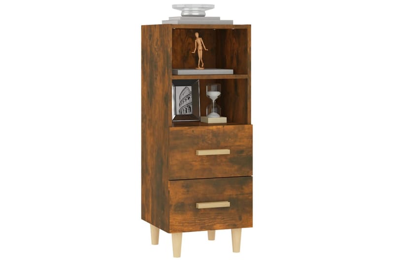 beBasic Skjenk røkt eik 34,5x34x90 cm konstruert tre - Brun - Oppbevaring - Oppbevaringsmøbler - Sideboard & skjenker
