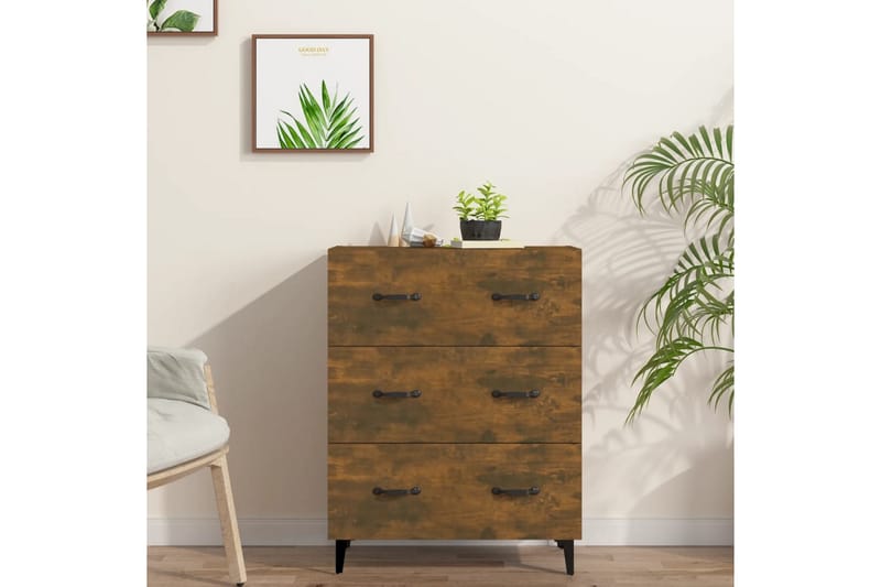 beBasic Skjenk røkt eik 69,5x34x90 cm konstruert tre - Brun - Sideboard & skjenker