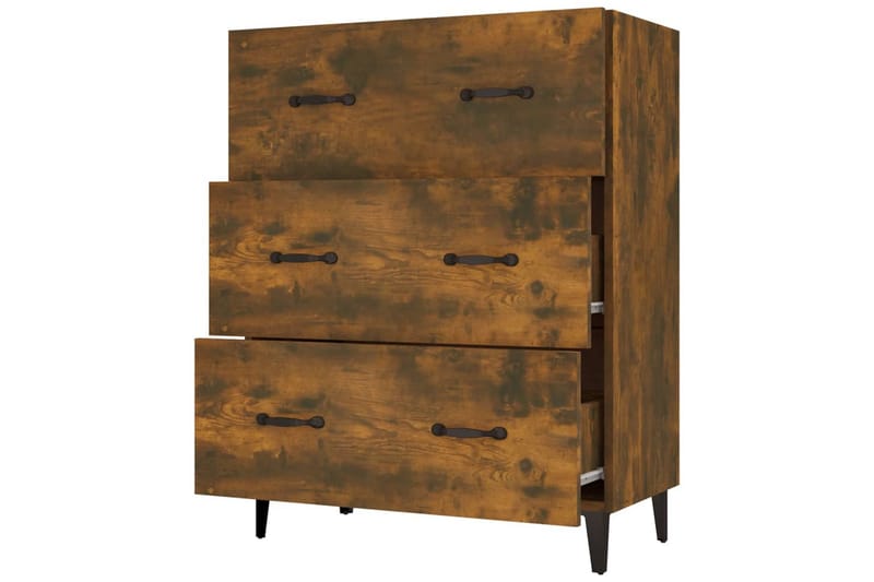 beBasic Skjenk røkt eik 69,5x34x90 cm konstruert tre - Brun - Sideboard & skjenker