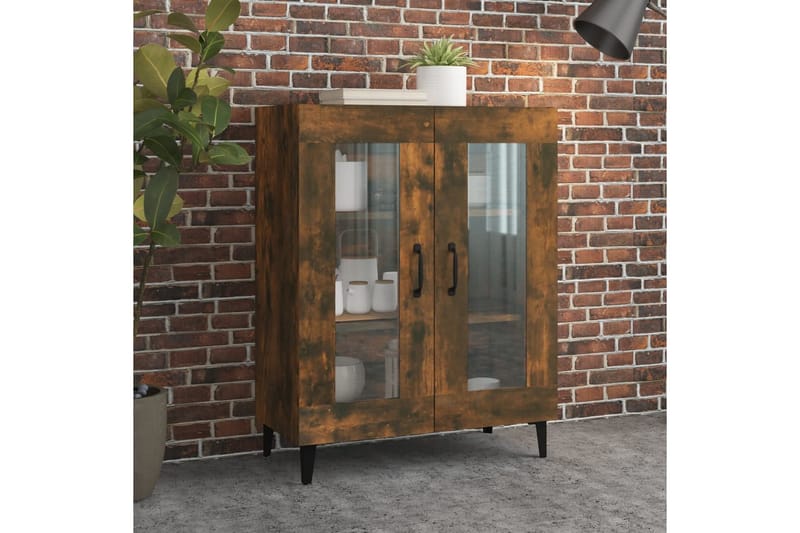 beBasic Skjenk røkt eik 69,5x34x90 cm konstruert tre - Brun - Oppbevaring - Oppbevaringsmøbler - Sideboard & skjenker