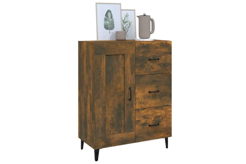 beBasic Skjenk røkt eik 69,5x34x90 cm konstruert tre - Brun - Oppbevaring - Oppbevaringsmøbler - Sideboard & skjenker
