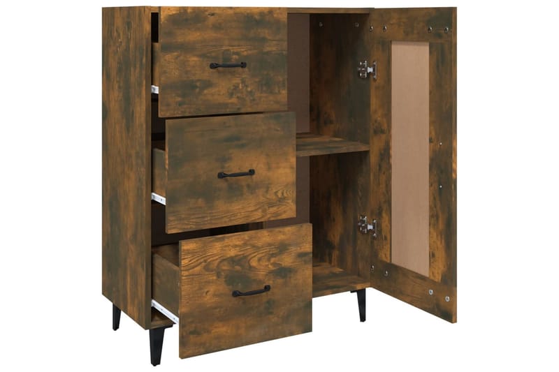 beBasic Skjenk røkt eik 69,5x34x90 cm konstruert tre - Brun - Oppbevaring - Oppbevaringsmøbler - Sideboard & skjenker