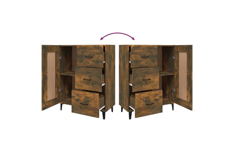 beBasic Skjenk røkt eik 69,5x34x90 cm konstruert tre - Brun - Oppbevaring - Oppbevaringsmøbler - Sideboard & skjenker