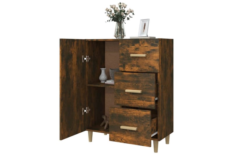 beBasic Skjenk røkt eik 69,5x34x90 cm konstruert tre - Brun - Sideboard & skjenker