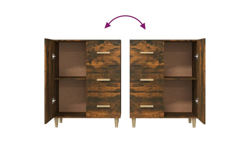 beBasic Skjenk røkt eik 69,5x34x90 cm konstruert tre - Brun - Oppbevaring - Oppbevaringsmøbler - Sideboard & skjenker