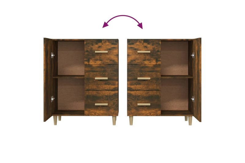 beBasic Skjenk røkt eik 69,5x34x90 cm konstruert tre - Brun - Sideboard & skjenker