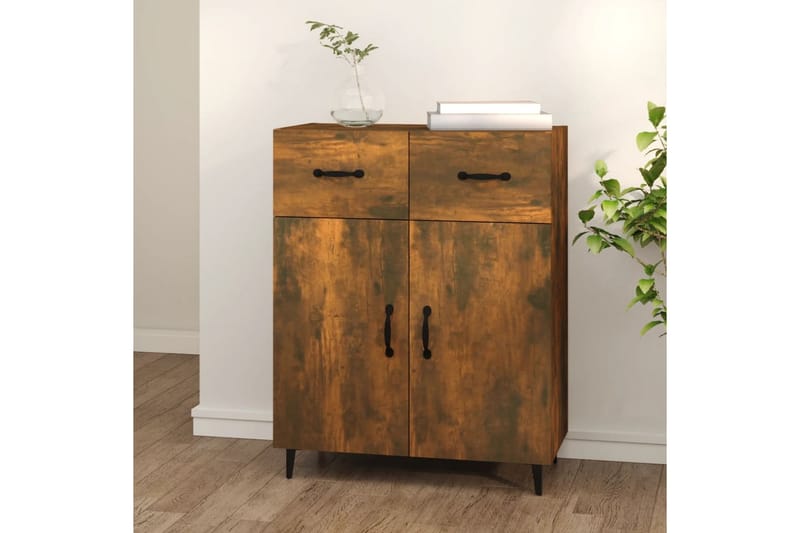 beBasic Skjenk røkt eik 69,5x34x90 cm konstruert tre - Brun - Oppbevaring - Oppbevaringsmøbler - Sideboard & skjenker