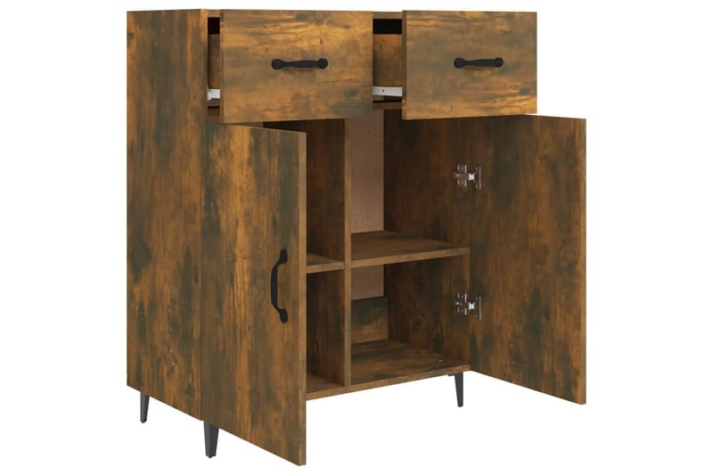 beBasic Skjenk røkt eik 69,5x34x90 cm konstruert tre - Brun - Oppbevaring - Oppbevaringsmøbler - Sideboard & skjenker