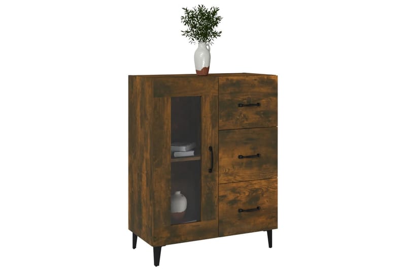 beBasic Skjenk røkt eik 69,5x34x90 cm konstruert tre - Brun - Oppbevaring - Oppbevaringsmøbler - Sideboard & skjenker
