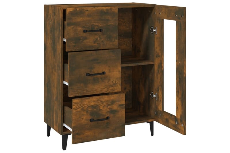 beBasic Skjenk røkt eik 69,5x34x90 cm konstruert tre - Brun - Oppbevaring - Oppbevaringsmøbler - Sideboard & skjenker