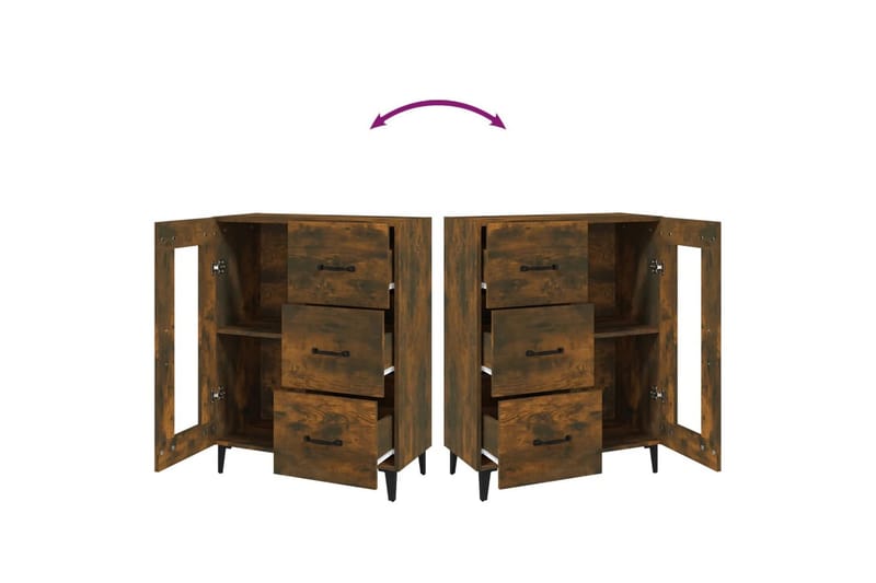 beBasic Skjenk røkt eik 69,5x34x90 cm konstruert tre - Brun - Oppbevaring - Oppbevaringsmøbler - Sideboard & skjenker