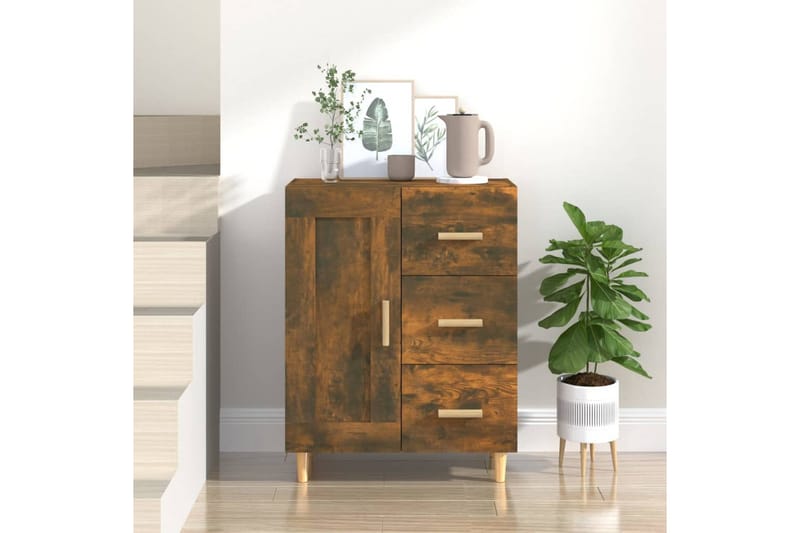 beBasic Skjenk røkt eik 69,5x34x90 cm konstruert tre - Brun - Sideboard & skjenker