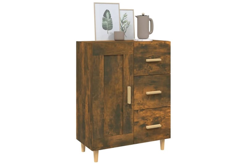 beBasic Skjenk røkt eik 69,5x34x90 cm konstruert tre - Brun - Sideboard & skjenker