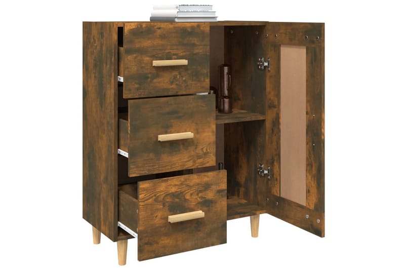 beBasic Skjenk røkt eik 69,5x34x90 cm konstruert tre - Brun - Oppbevaring - Oppbevaringsmøbler - Sideboard & skjenker