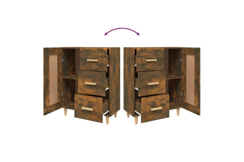 beBasic Skjenk røkt eik 69,5x34x90 cm konstruert tre - Brun - Oppbevaring - Oppbevaringsmøbler - Sideboard & skjenker