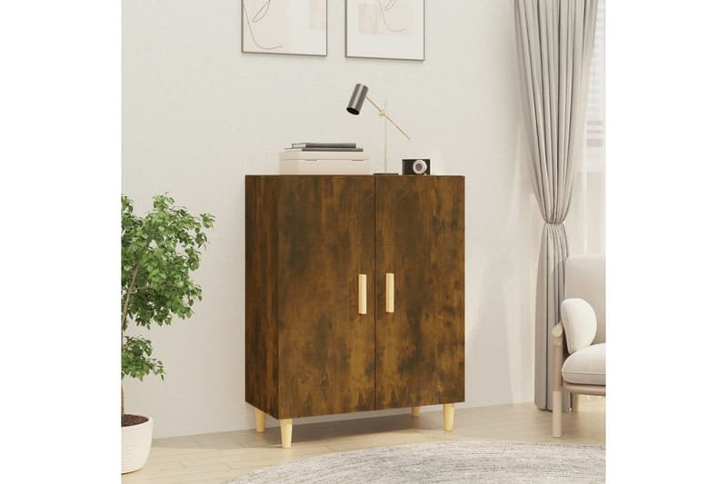 beBasic Skjenk røkt eik 70x34x90 cm konstruert tre - Brun - Sideboard & skjenker