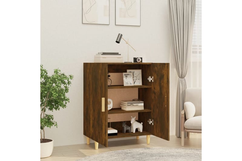 beBasic Skjenk røkt eik 70x34x90 cm konstruert tre - Brun - Oppbevaring - Oppbevaringsmøbler - Sideboard & skjenker