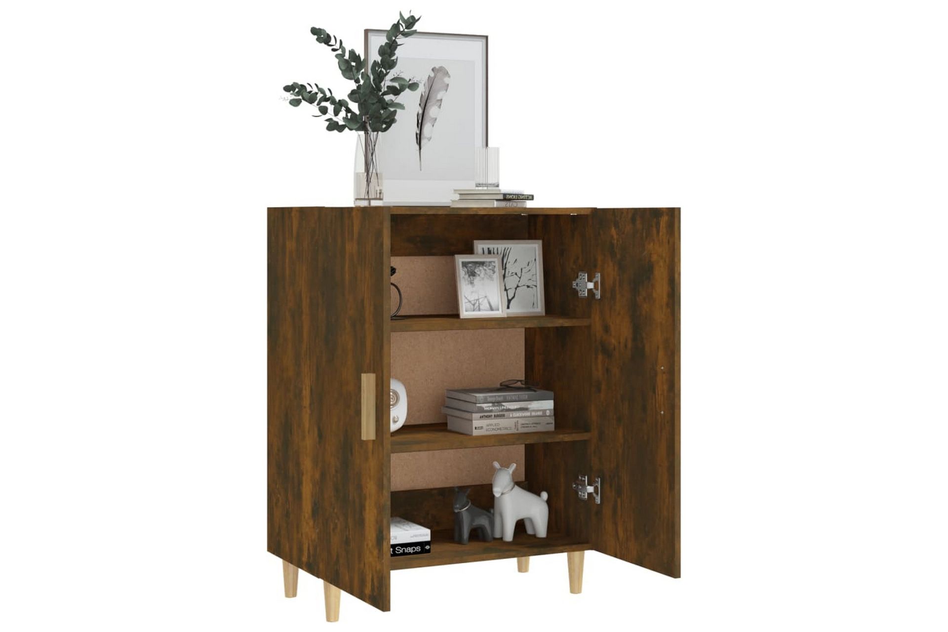beBasic Skjenk røkt eik 70x34x90 cm konstruert tre - Brun - Oppbevaring - Oppbevaringsmøbler - Sideboard & skjenker