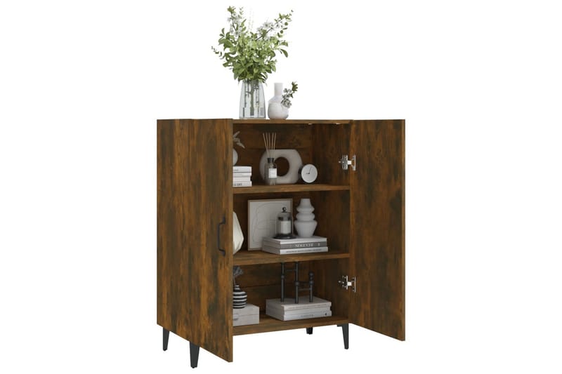 beBasic Skjenk røkt eik 70x34x90 cm konstruert tre - Brun - Sideboard & skjenker