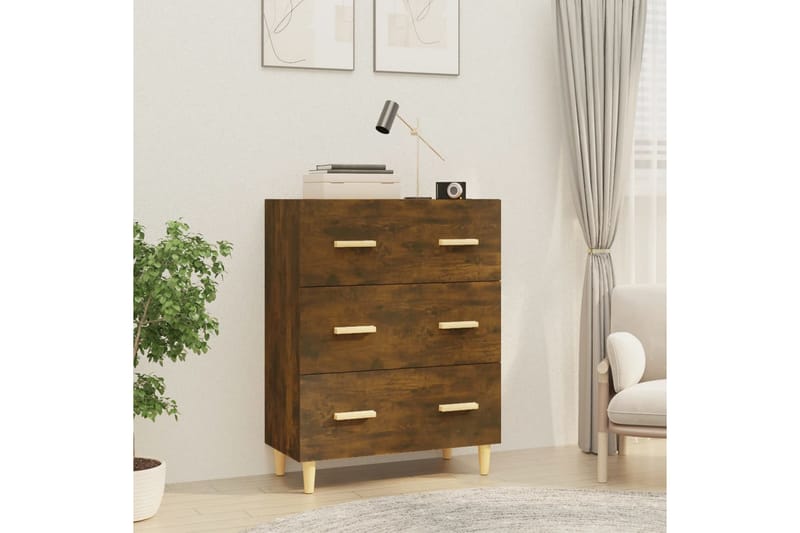 beBasic Skjenk røkt eik 70x34x90 cm konstruert tre - Brun - Oppbevaring - Oppbevaringsmøbler - Sideboard & skjenker
