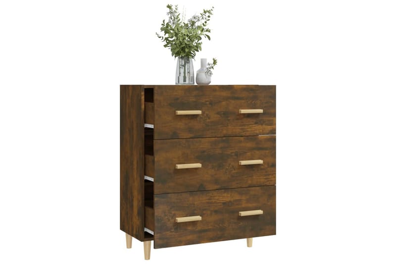 beBasic Skjenk røkt eik 70x34x90 cm konstruert tre - Brun - Sideboard & skjenker