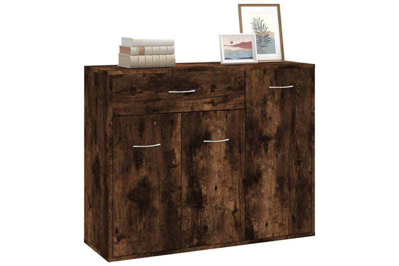 beBasic Skjenk røkt eik 88x30x70 cm konstruert tre - Brun - Sideboard & skjenker