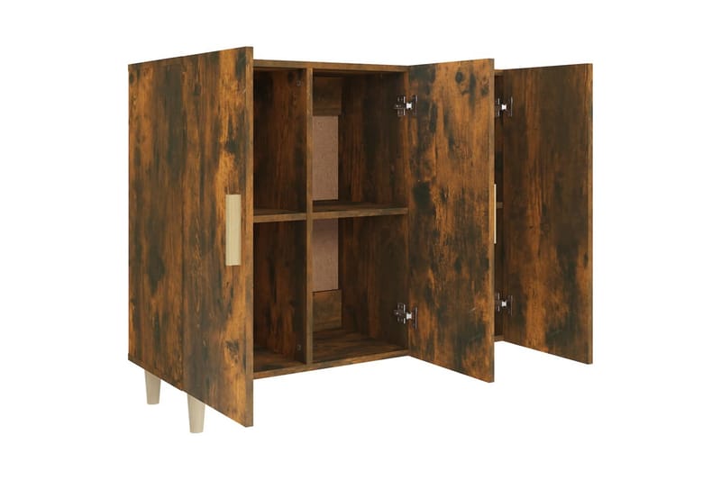 beBasic Skjenk røkt eik 90x34x80 cm konstruert tre - Brun - Oppbevaring - Oppbevaringsmøbler - Sideboard & skjenker