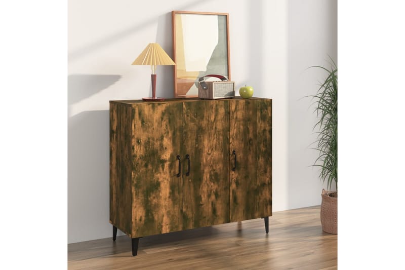 beBasic Skjenk røkt eik 90x34x80 cm konstruert tre - Brun - Oppbevaring - Oppbevaringsmøbler - Sideboard & skjenker