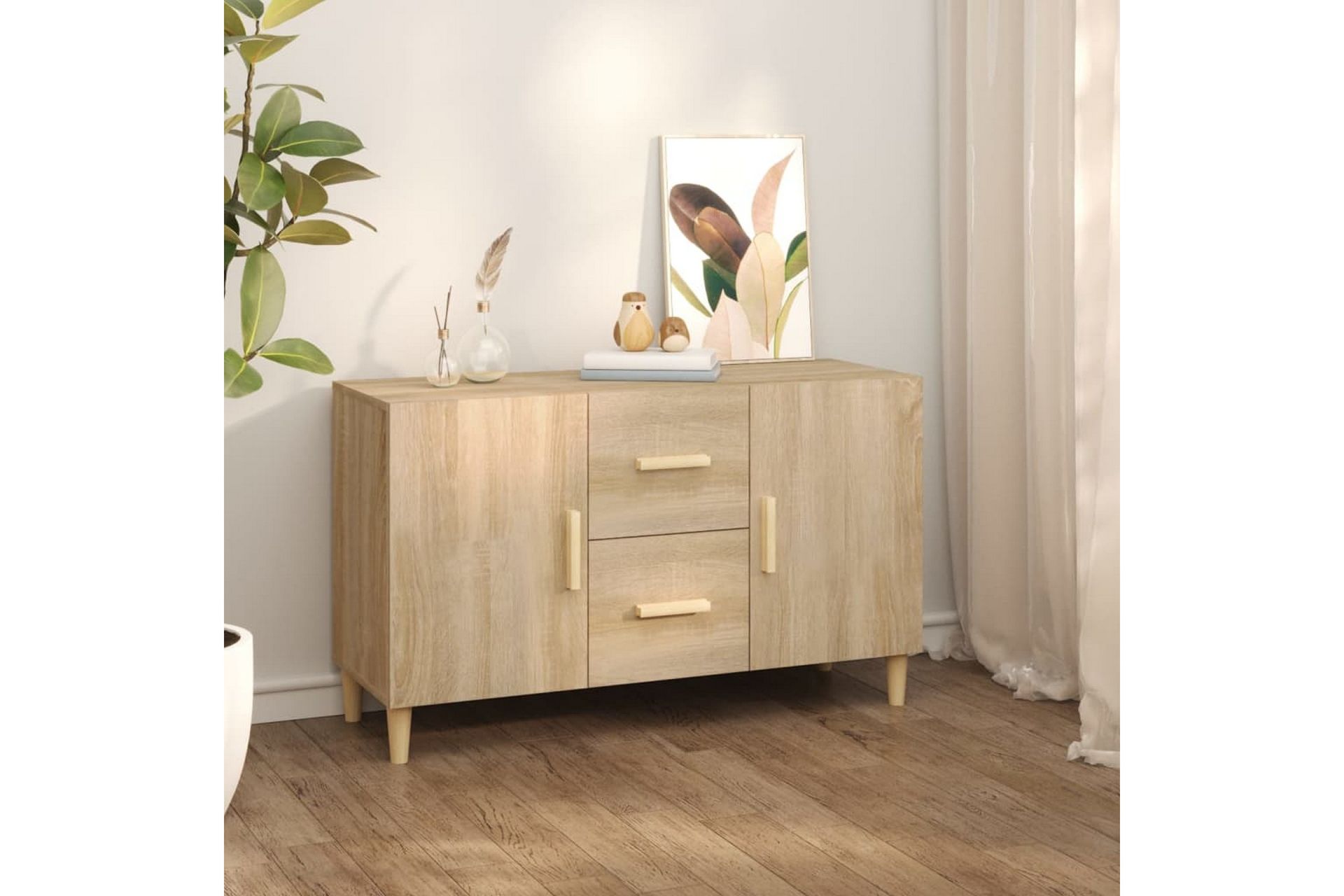 beBasic Skjenk sonoma eik 100x36x60 cm konstruert tre - Brun - Oppbevaring - Oppbevaringsmøbler - Sideboard & skjenker