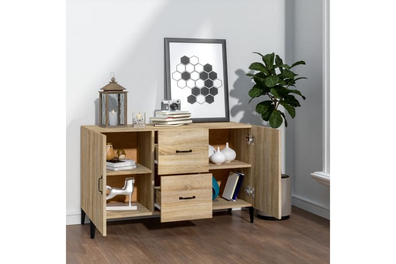 beBasic Skjenk sonoma eik 100x36x60 cm konstruert tre - Brun - Oppbevaring - Oppbevaringsmøbler - Sideboard & skjenker