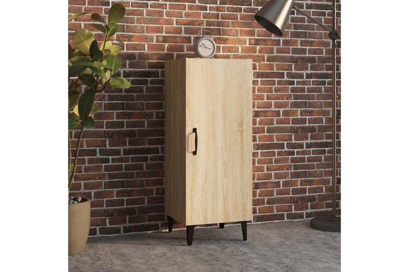 beBasic Skjenk sonoma eik 34,5x34x90 cm konstruert tre - Brun - Oppbevaring - Oppbevaringsmøbler - Sideboard & skjenker
