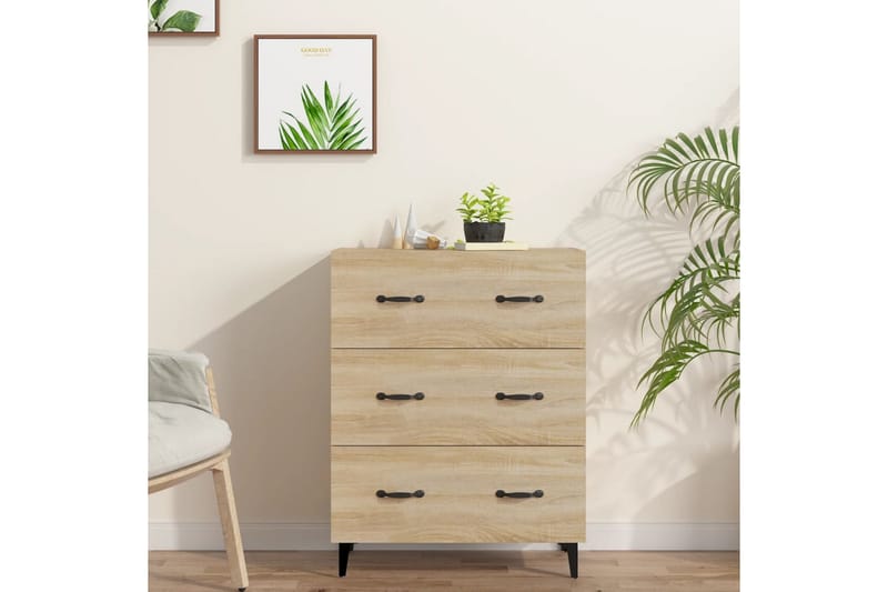 beBasic Skjenk sonoma eik 69,5x34x90 cm konstruert tre - Brun - Sideboard & skjenker