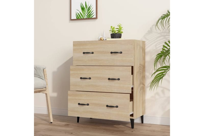 beBasic Skjenk sonoma eik 69,5x34x90 cm konstruert tre - Brun - Oppbevaring - Oppbevaringsmøbler - Sideboard & skjenker