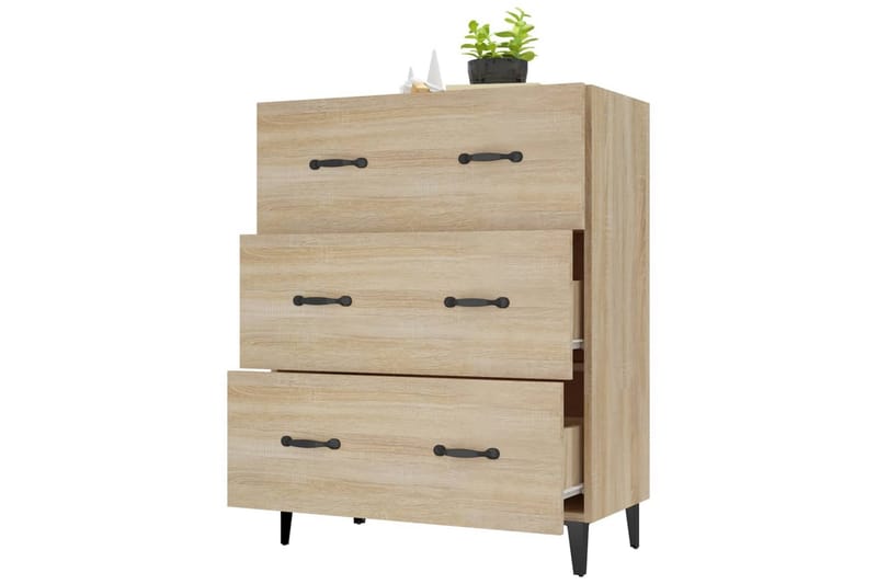 beBasic Skjenk sonoma eik 69,5x34x90 cm konstruert tre - Brun - Oppbevaring - Oppbevaringsmøbler - Sideboard & skjenker