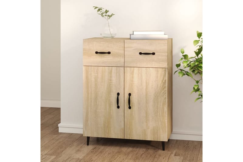 beBasic Skjenk sonoma eik 69,5x34x90 cm konstruert tre - Brun - Sideboard & skjenker