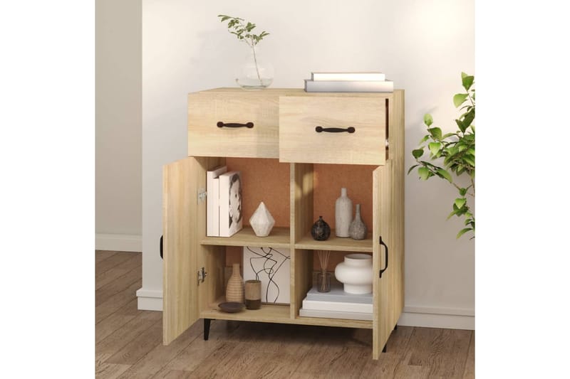 beBasic Skjenk sonoma eik 69,5x34x90 cm konstruert tre - Brun - Oppbevaring - Oppbevaringsmøbler - Sideboard & skjenker