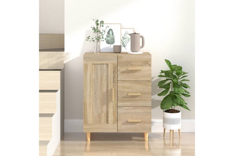 beBasic Skjenk sonoma eik 69,5x34x90 cm konstruert tre - Brun - Sideboard & skjenker