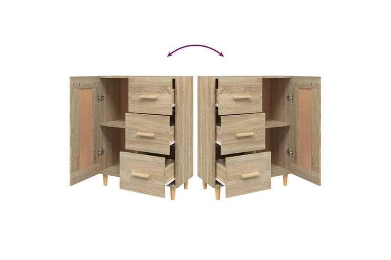 beBasic Skjenk sonoma eik 69,5x34x90 cm konstruert tre - Brun - Oppbevaring - Oppbevaringsmøbler - Sideboard & skjenker