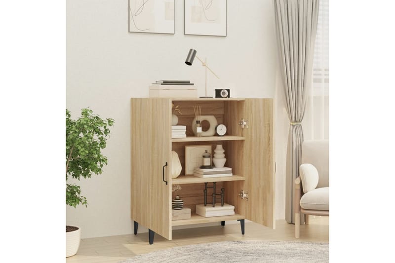 beBasic Skjenk sonoma eik 70x34x90 cm konstruert tre - Brun - Sideboard & skjenker