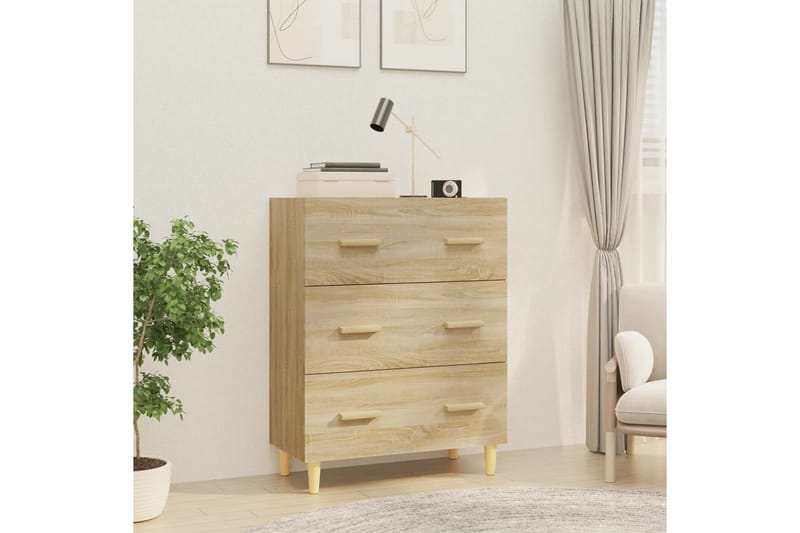 beBasic Skjenk sonoma eik 70x34x90 cm konstruert tre - Brun - Sideboard & skjenker